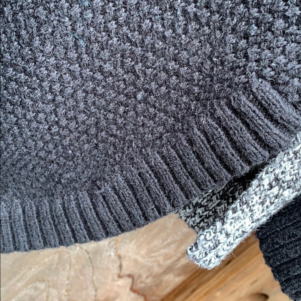 MADEWELL crew neck sweater black white high low - Picture 8 of 12
